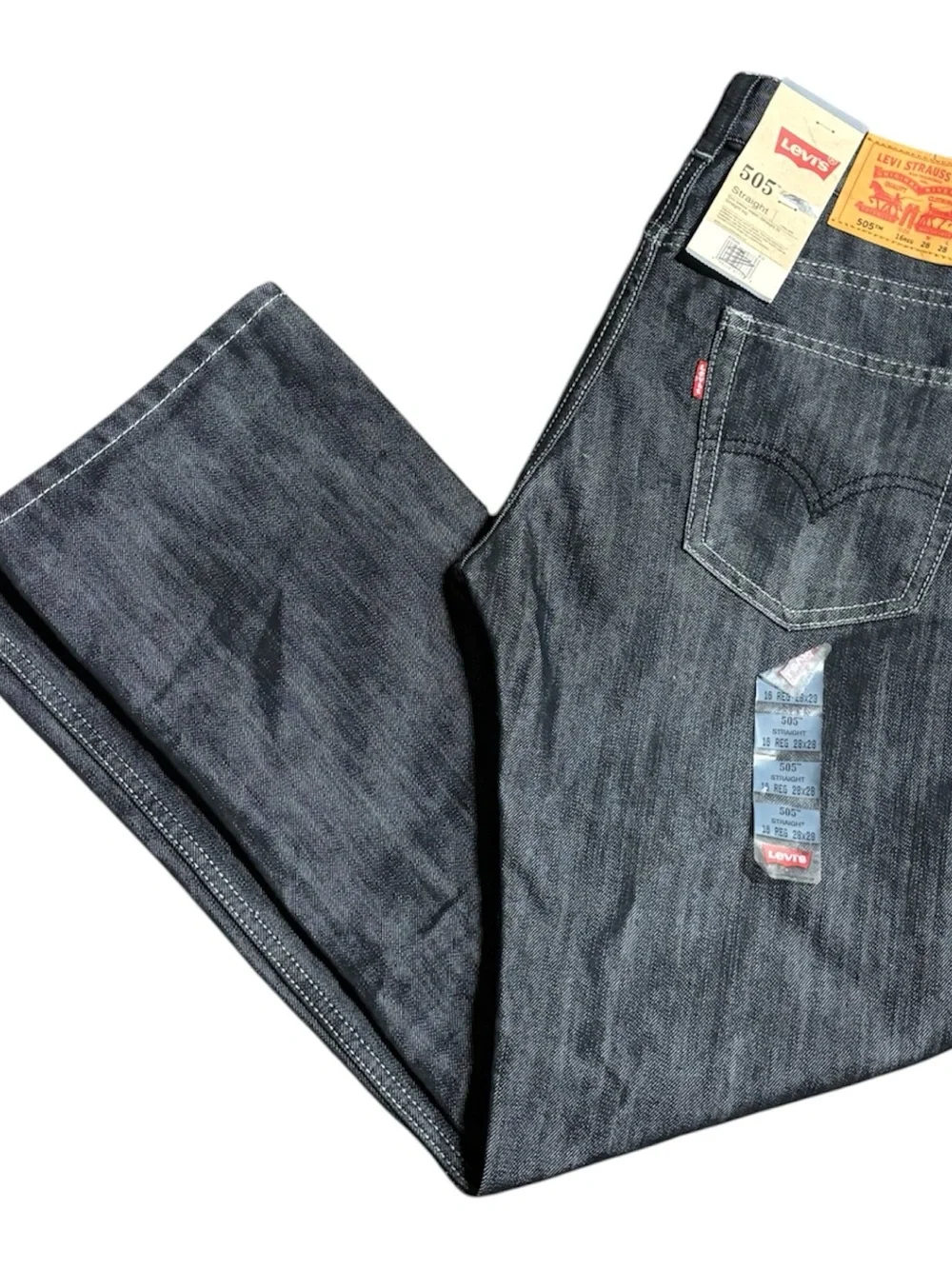 Levi's 505 Straight Fit Jeans Dark Blue Wash Denim 28x28 NWT